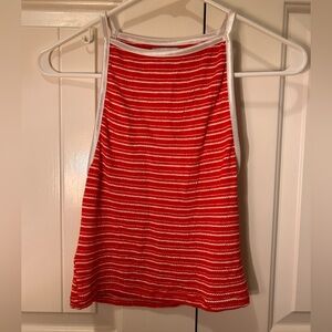 Urban Outfitters Red and White Striped Women's Tank Top